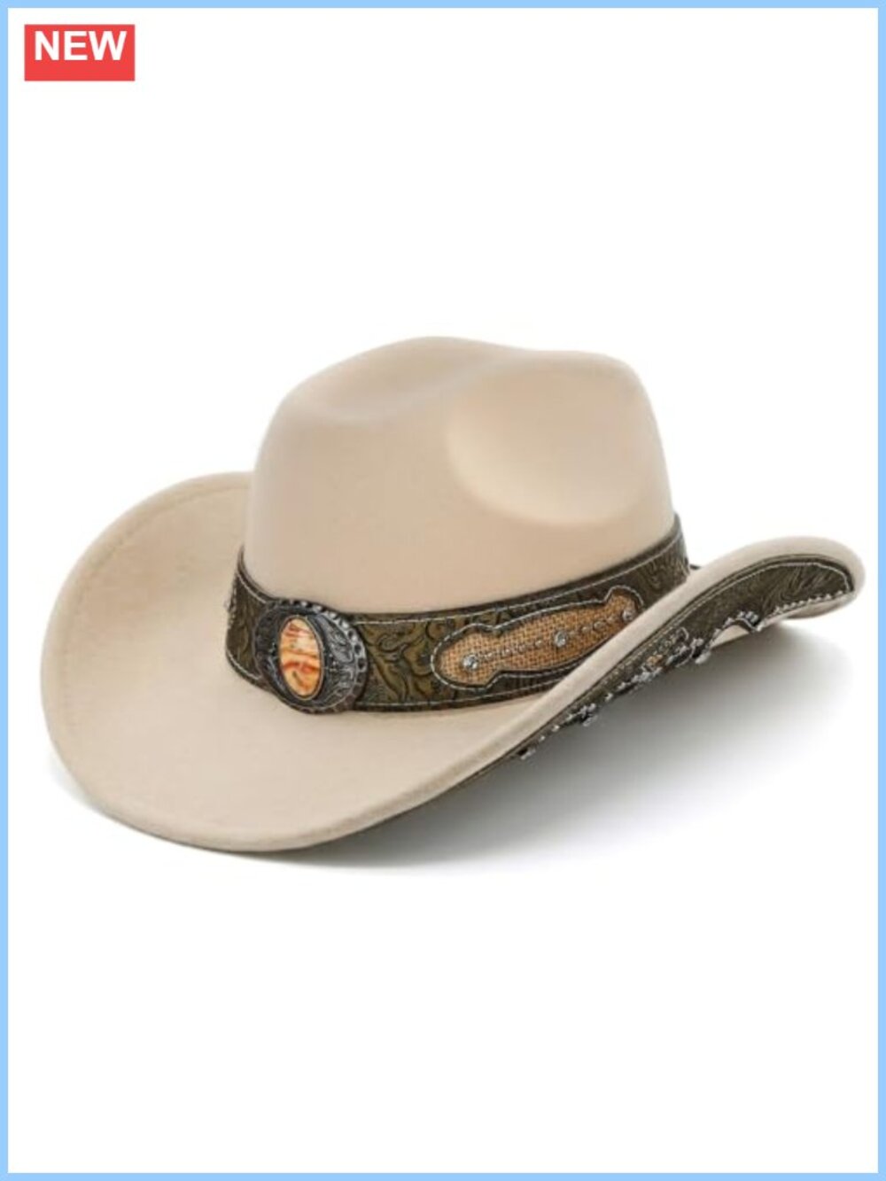 Felt Cowboy Hat Wide Brim Western Classic Adjustable Adult